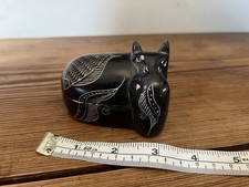 Soapstone Hippo - Hand Carved Stone Hippopotamus Figurine Trinket Box 