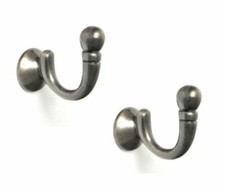 TIE BACK HOOKS CURTAIN medium ball end in Chrome, Brass, Black, White,Antique