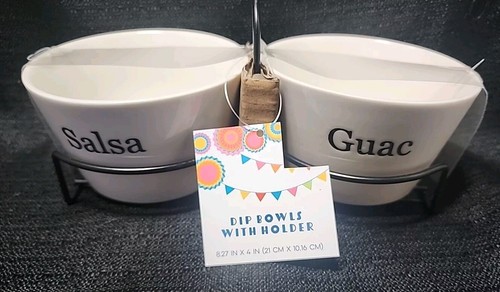 Salsa guac dip bowls with - dip,