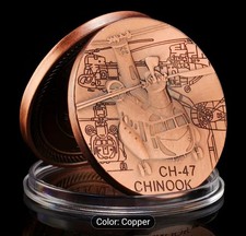 1pc CH-47 Chinook Helicopter Coin Bronze Plated  Military Design Aviation Coin