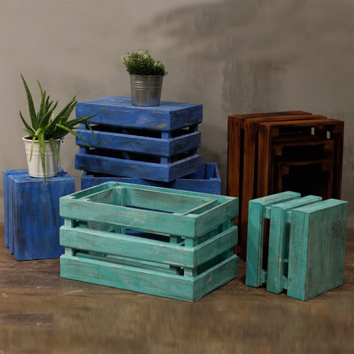 Set wooden crates - 3,