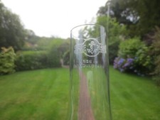 ANCHOR BRAND ETCHED FIREPROOF FOREIGN  OVAL BULGE DUPLEX OIL LAMP GLASS CHIMNEY