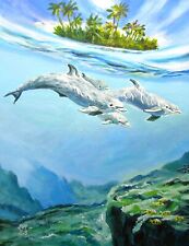 Dolphins Animal Original Oil