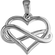 silver infinity heart pendant