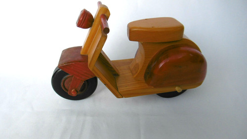 Wooden wheel scooter - wooden, 3-wheel