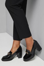 Wallis True Black Heeled Loafers Womens Workwear Heels