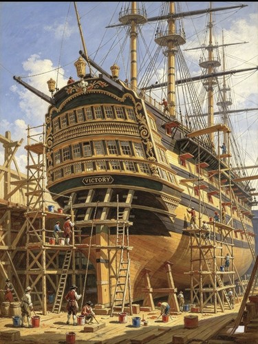 Victory during building - h.m.s,