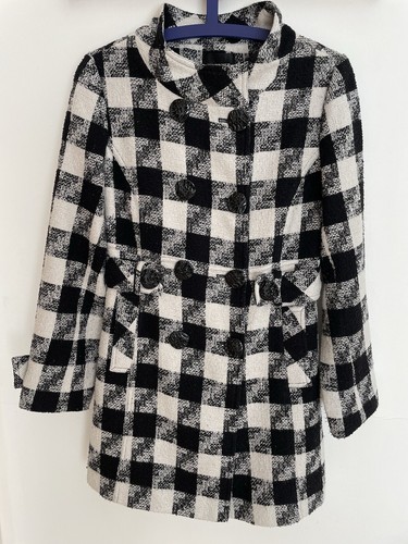 Black white tweed - white, size