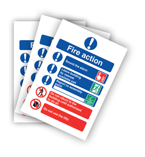 Fire action sign - action,