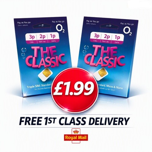 Classic sim cards - o2,