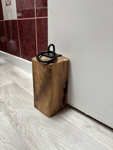 Solid oak doorstop with - doorstop,