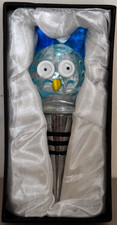 GdP Blue Glass OWL WINE BOTTLE