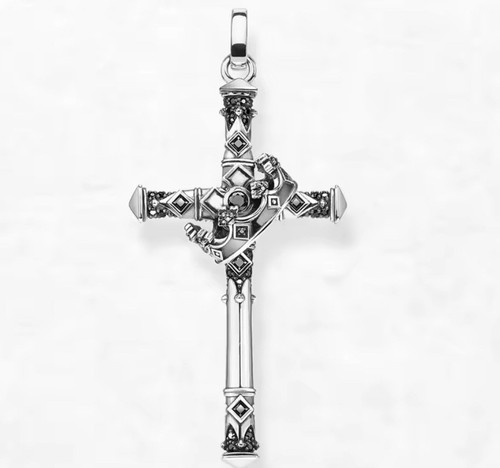 Cross pendant with crown - pendant,