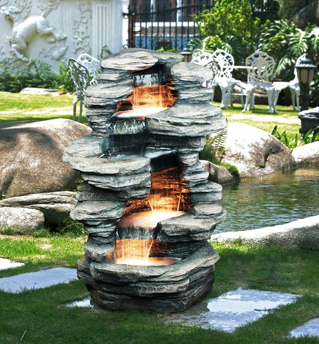 Large outdoor fountain rocks - large,
