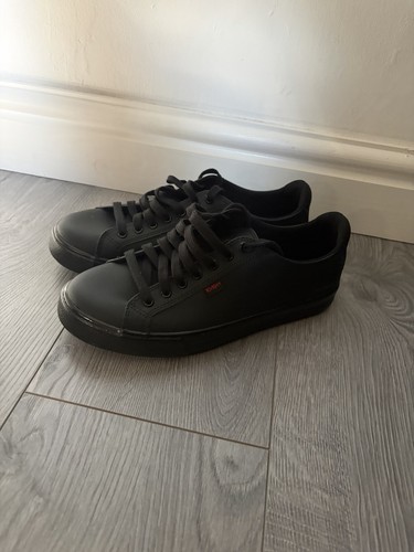 Kickers black leather shoes - leather, uk