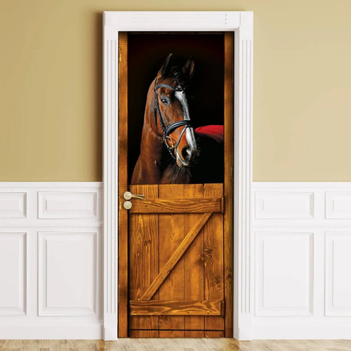 Horse red stall door - stall, wrap