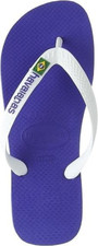 Havaianas Brasil Logo Unisex Flip Flops, MARINE BLUE, 7 Child UK