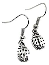 Ladybird Dangle Hook Earrings Nice Dainty Lady Bug Design Summer Fun
