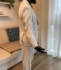 Men’s white smoke Linen Suit