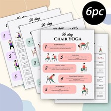 6Pcs 30 Day Chair Exercises