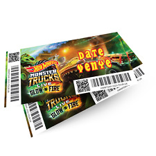 Hot Wheels Monster Truck Glow-N-Fire Gift Ticket Personalised Gift Reveal Ticket