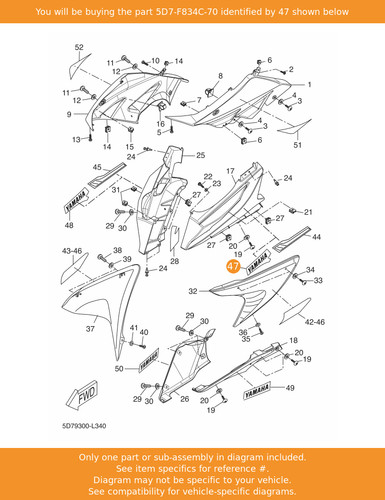 Yamaha emblem 5d7 f834c - emblem,, 1,