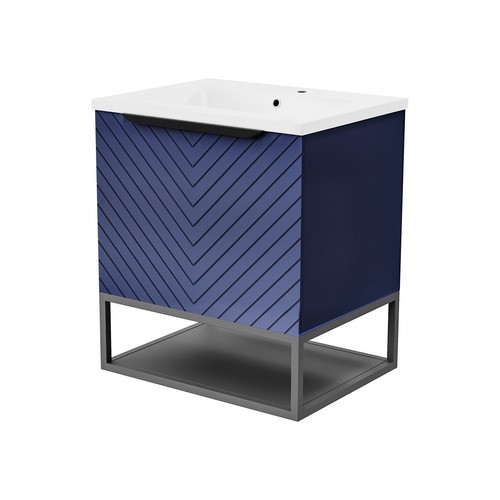 Blue 600mm wall hung drawers - 600mm,