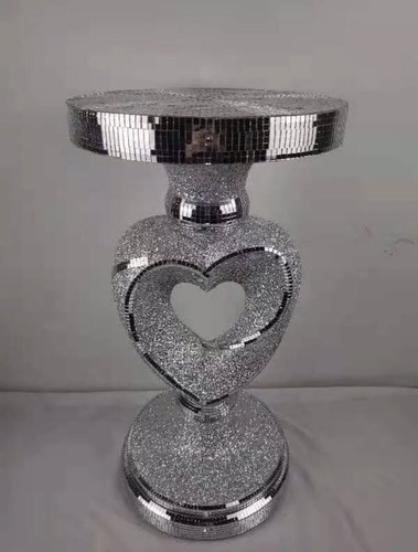 Silver mosaic heart side - silver,
