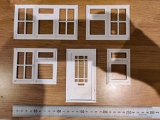 Not Hobbies Dolls House Windows & Door Modern Job Lot White Opening Thin