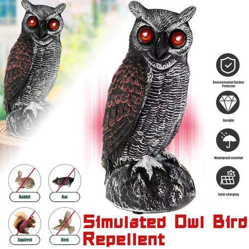 Solar owl decoy - owl, bird