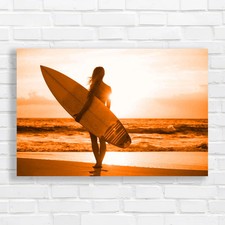 Surfer Girl Silhouette At