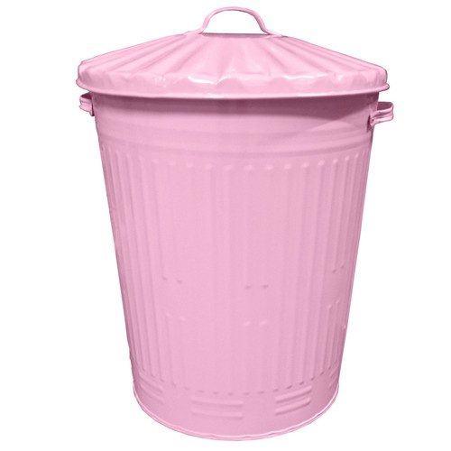 90l large pink metal - bin, trash