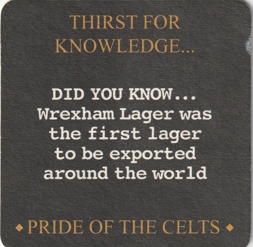 Beer mat wrexham lager - wrexham,
