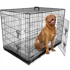Dog Cage Puppy Pet Crate Carrier With Bed Bundle S M L XL XXL Metal
