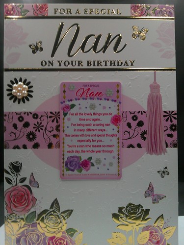 Nan birthday card with - with, wallet