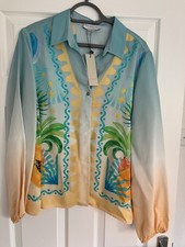 Never Fully Dressed Rio Miley Shirt Plus Size 16 Tropical Balloon Sleeve Summer