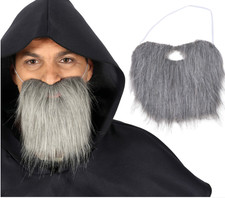 GREY Beard Adult Mens Medieval Old Man Fancy Dress Costume Accessory 11558
