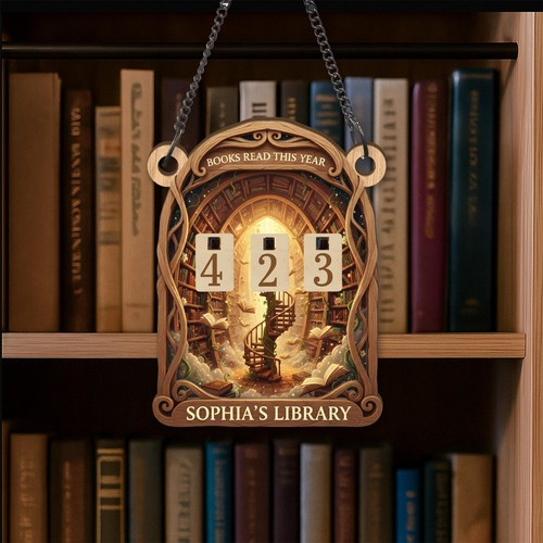 Wooden books read tracker - wooden,
