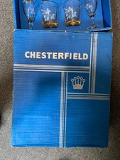 Vintage Chesterfield Glassware Set – 12 Etched Glasses in Original Box – Floral