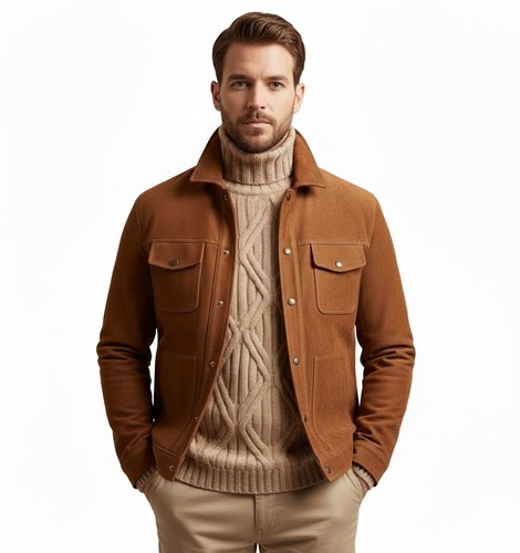 Men stylish genuine - genuine, suede