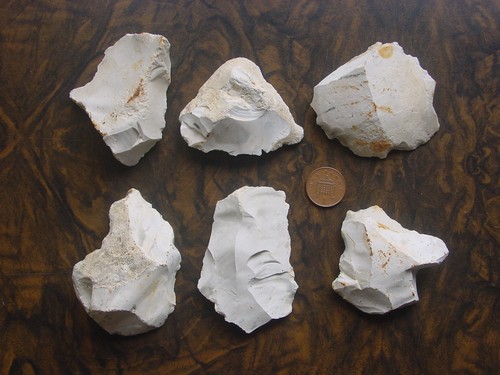 Patinated neolithic flint - patinated,