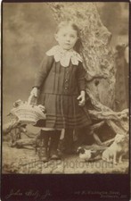 Cute girl w basket taxidermy