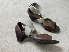 WOMENS FOOTGLOVE HEELED SANDALS BROWN LEATHER WIDE FIT UK 5.5 SHOES ZZ