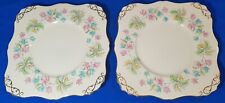 Vintage Tuscan Pink Bone China Pair Of Cake Plates VGC