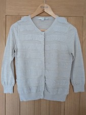 Boden Cardigan Women's Size 12 - Three Quarter Length Sleeves - Grey - 100% Wool