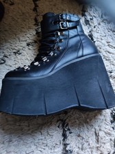 DemoniaCult Kera 21 Platform Ankle Boots Size 3 UK