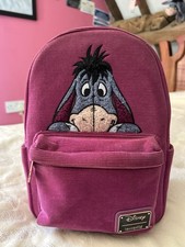 Eeyore Corduroy BoxLunch Loungefly Backpack Bag. Pink Purple Rare Find Disney
