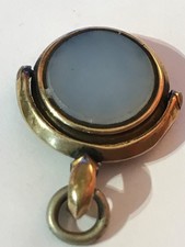 667c Antique Spinner Fob Pendant Bloodstone Chalcedony