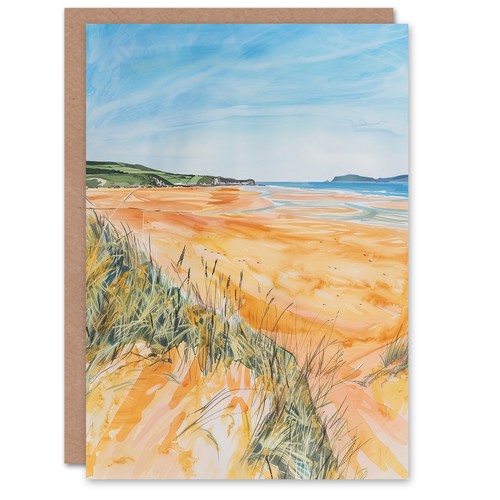 Greeting card woolacombe - card, beach