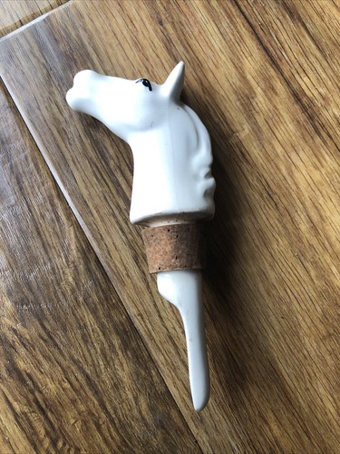 Vintage ceramic white horse - ceramic,